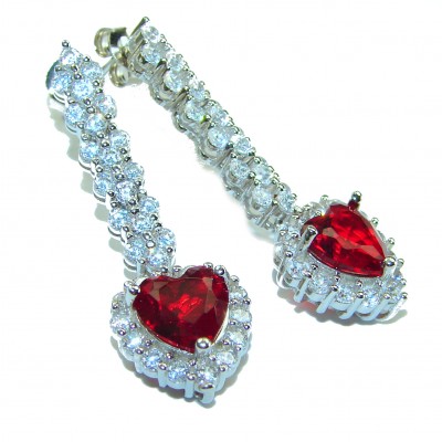 Timeless Treasure Ruby .925 Sterling Silver handcrafted Earrings