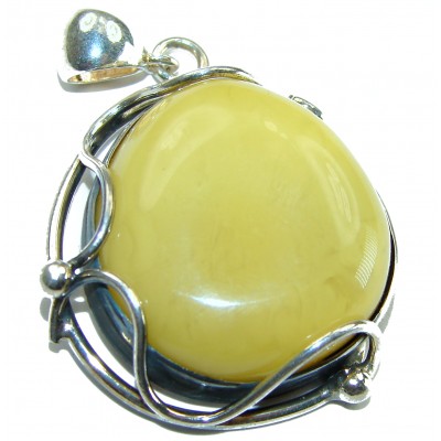 Prehistoric authentic Butterscotch Baltic Amber Amethyst .925 Sterling Silver handcrafted pendant