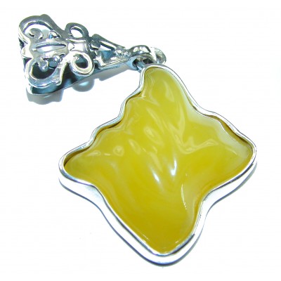 Prehistoric authentic Baltic Amber .925 Sterling Silver handcrafted pendant