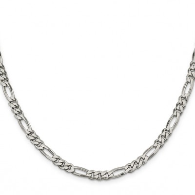 Figaro design Sterling Silver Chain 20'' long, 5 mm wide