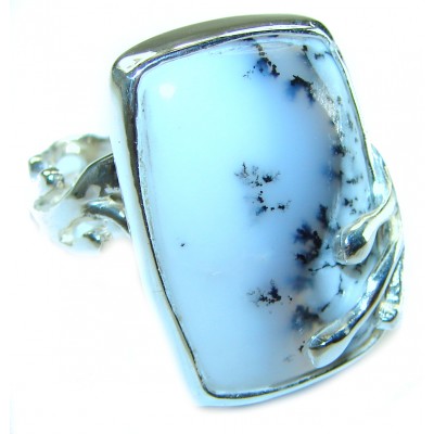 Top Quality Dendritic Agate .925 Sterling Silver handcrafted Ring s. 7 adjustable