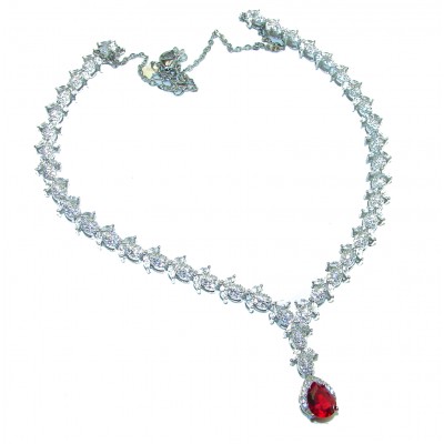 Timeless Treasure Red Topaz .925 Sterling Silver handcrafted necklace