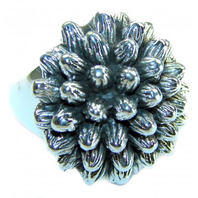 Large Flower Bali made .925 Sterling Silver handcrafted Ring s. 7 1/4