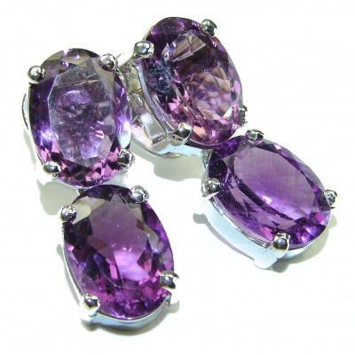 Lavender Beauty authentic African Amethyst .925 Sterling Silver handcrafted earrings