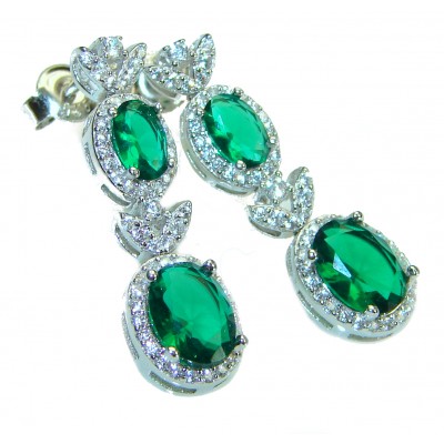 Very Unique Chrome Diopside .925 Sterling Silver handcrafted earrings