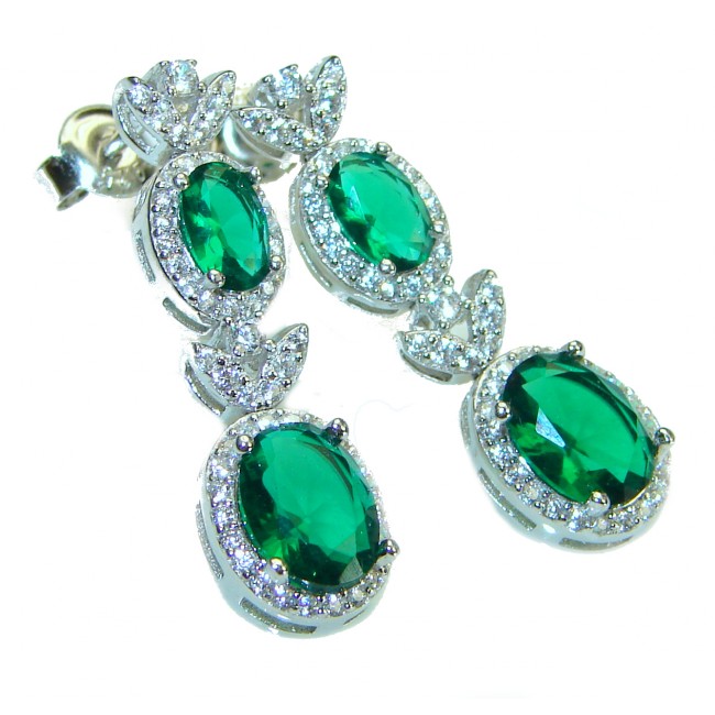 Very Unique Chrome Diopside .925 Sterling Silver handcrafted earrings