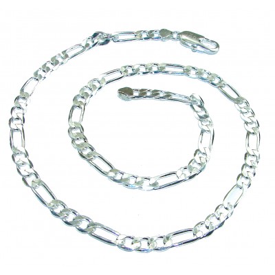 Figaro design Sterling Silver Chain 20'' long, 5 mm wide