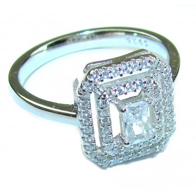 White Topaz .925 Sterling Silver handcrafted ring size 8
