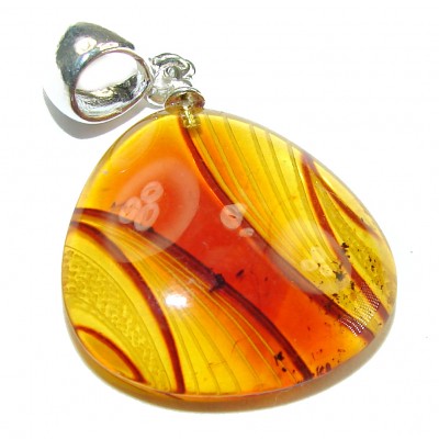 DUNE Prehistoric Beauty authentic Baltic Amber .925 Sterling Silver handcrafted pendant