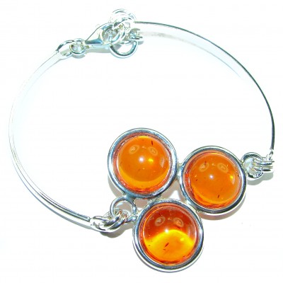 Excellent Baltic Amber .925 Sterling Silver entirely handcrafted Bracelet