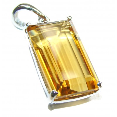 Spectacular Baquette cut Golden Topaz .925 Sterling Silver handcrafted Pendant