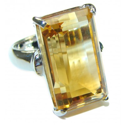 38.9 carat Spectacular Golden Topaz .925 Sterling Silver handcrafted ring size 8