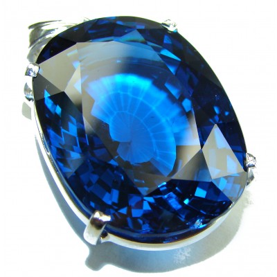 55.5 carat London Blue Topaz .925 Sterling Silver handmade Pendant
