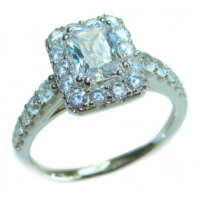 White Topaz .925 Sterling Silver handcrafted ring size 8 1/4