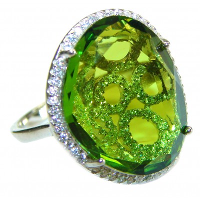 Excellent quality Green Topaz .925 Sterling Silver ring size 8 1/4