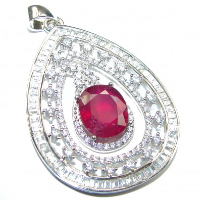 Excellent quality Genuine Ruby .925 Sterling Silver handmade Pendant