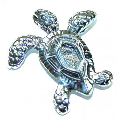 Bali made Sterling Turtle . 925 Sterling Silver handmade Pendant