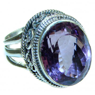 Spectacular Amethyst .925 Sterling Silver Handcrafted Ring size 6 3/4