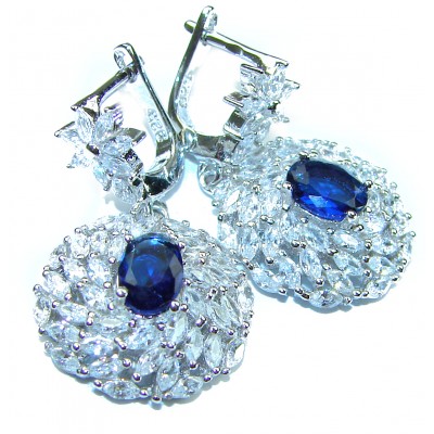 8.5 carat Sapphire .925 Sterling Silver handcrafted earrings
