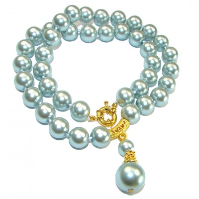 Vintage Beauty Freshwater noble Grey Pearl 14K Gold over .925 Sterling Silver handcrafted Necklace