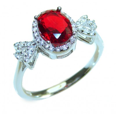 Timeless Treasure Red Topaz .925 Sterling Silver ring s. 7