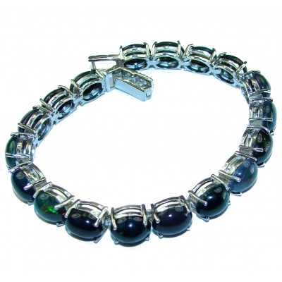 Sublime Brilliance Authentic Black Opal .925 Sterling Silver bracelet