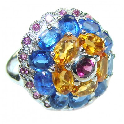 Magic Creation authentic Kyanite Citrine .925 Sterling Silver Handcrafted Ring size 7 3/4