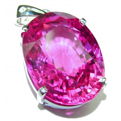 A Pink Diva best quality 28.5 carat Genuine Pink Topaz .925 Sterling Silver handcrafted pendant