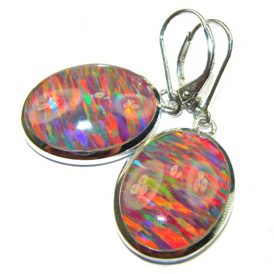 Precious Australian Doublet Opal .925 Sterling Silver handmade earrings