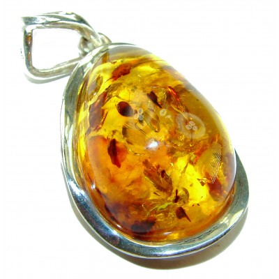 Vintage Beauty authentic Baltic Amber .925 Sterling Silver handcrafted pendant