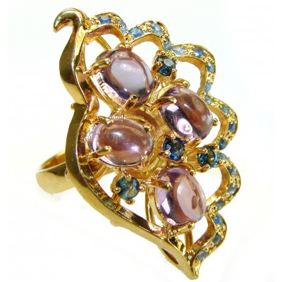 Miabella Amethyst Sapphire 14K Gold over .925 Sterling Silver ring size 7