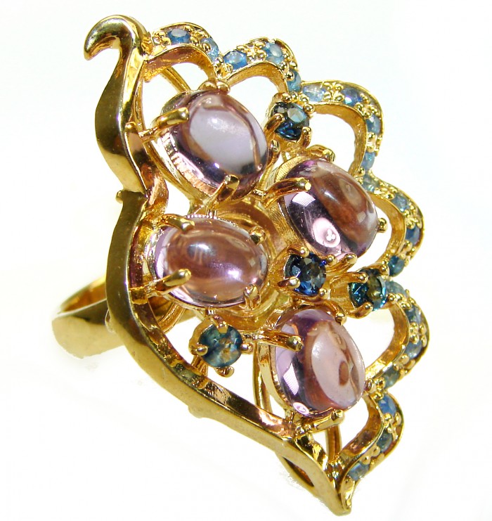 Miabella Amethyst Sapphire 14K Gold over .925 Sterling Silver ring size 7