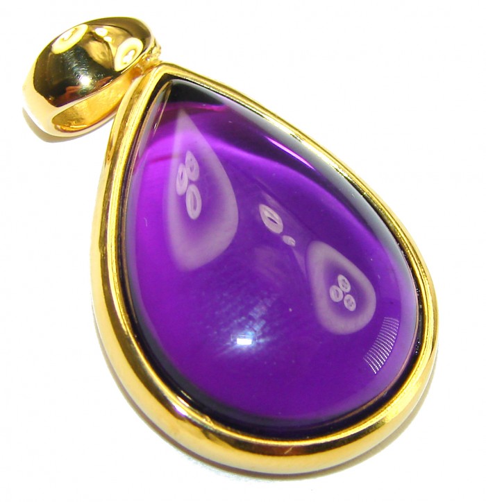 Vintage Design Amethyst 14K Gold over .925 Sterling Silver handcrafted Pendant