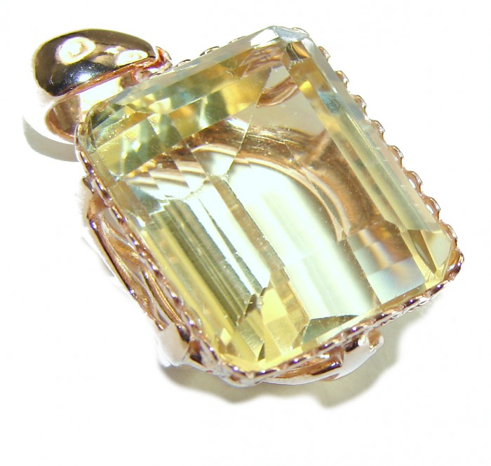 Phenomenal Citrine 14K Rose Gold over .925 Sterling Silver handcrafted Pendant