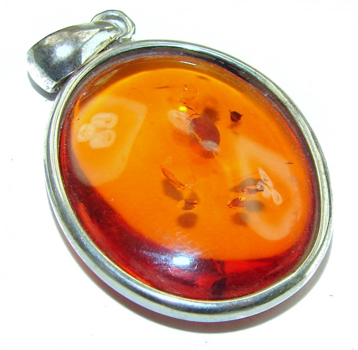 Vintage Beauty authentic Baltic Amber .925 Sterling Silver handcrafted pendant