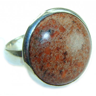 Picasso Jasper .925 Sterling Silver handcrafted ring s. 8 1/2