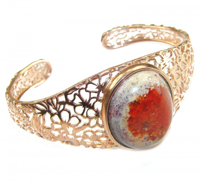 Authentic Mexican Opal handmade 14K Rose Gold over .925 Sterling Silver Bracelet / Cuff