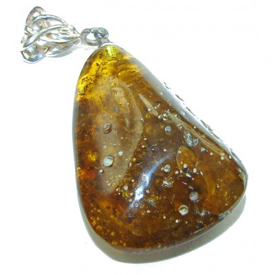 Vintage Beauty authentic Baltic Amber .925 Sterling Silver handcrafted pendant