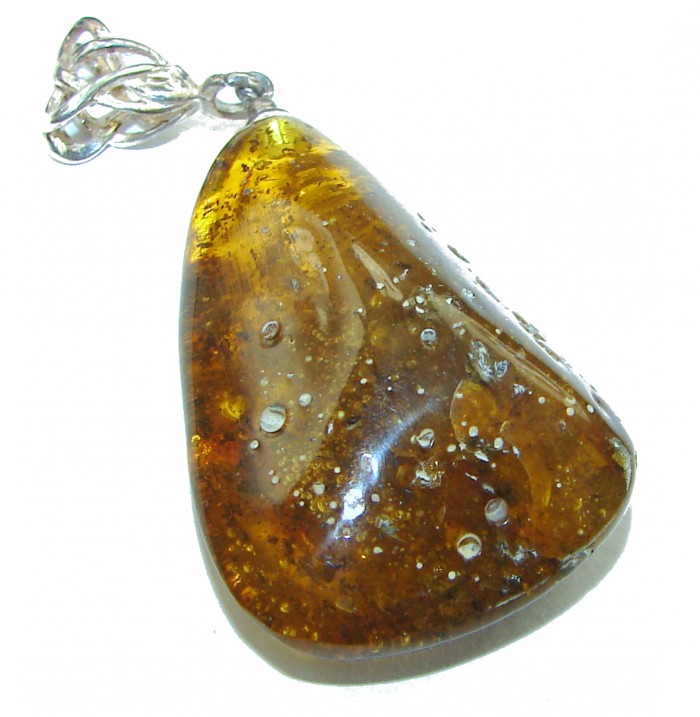 Vintage Beauty authentic Baltic Amber .925 Sterling Silver handcrafted pendant