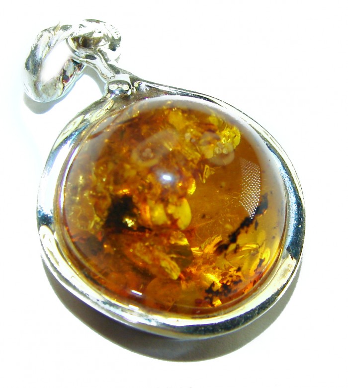 Vintage Beauty authentic Baltic Amber .925 Sterling Silver handcrafted pendant