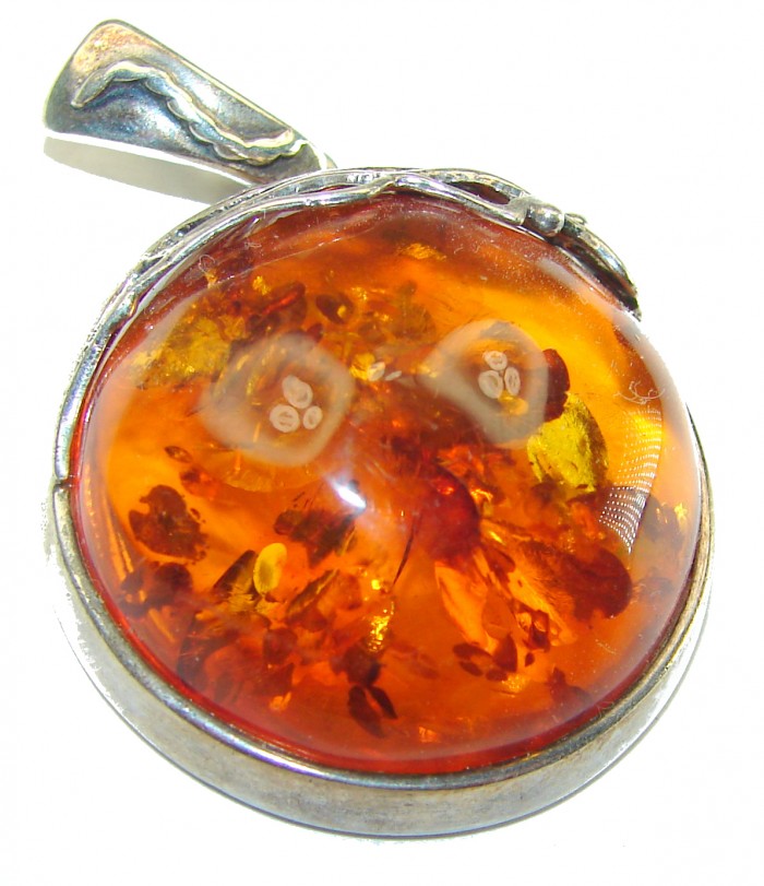 Vintage Beauty authentic Baltic Amber .925 Sterling Silver handcrafted pendant
