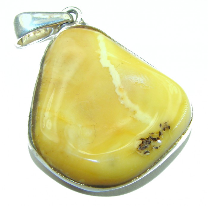 Butterscotch Baltic Amber .925 Sterling Silver handmade Pendant