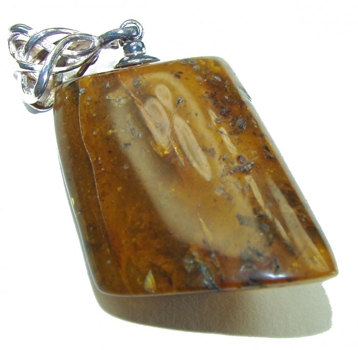 Vintage Beauty authentic Baltic Amber .925 Sterling Silver handcrafted pendant