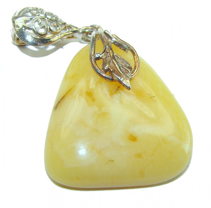 Butterscotch Baltic Amber .925 Sterling Silver handmade Pendant