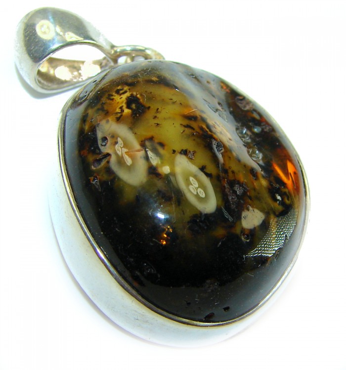 Vintage Beauty authentic Baltic Amber .925 Sterling Silver handcrafted pendant