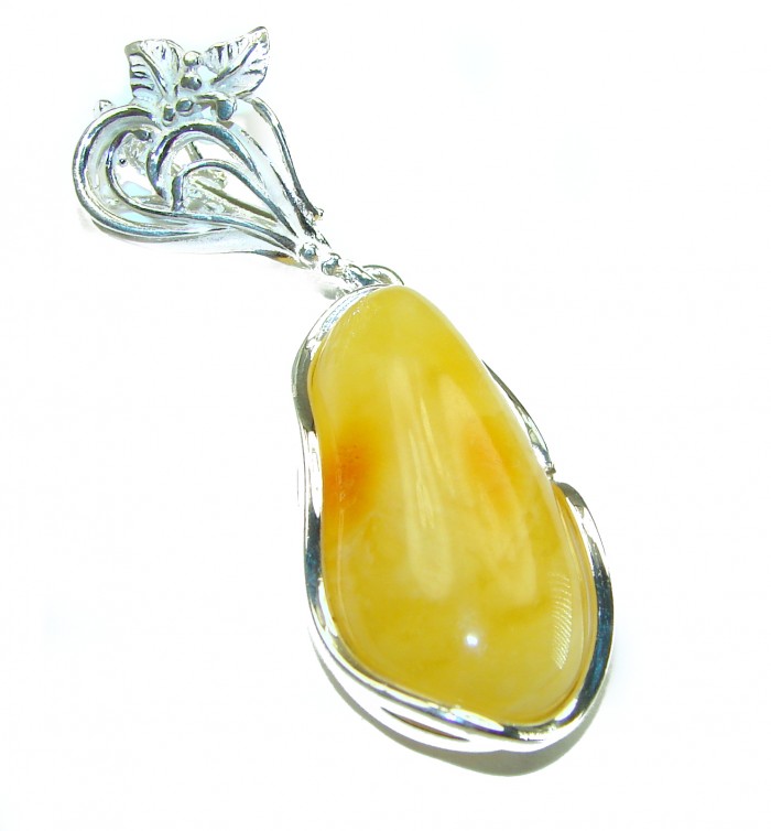 Butterscotch Baltic Amber .925 Sterling Silver handmade Pendant