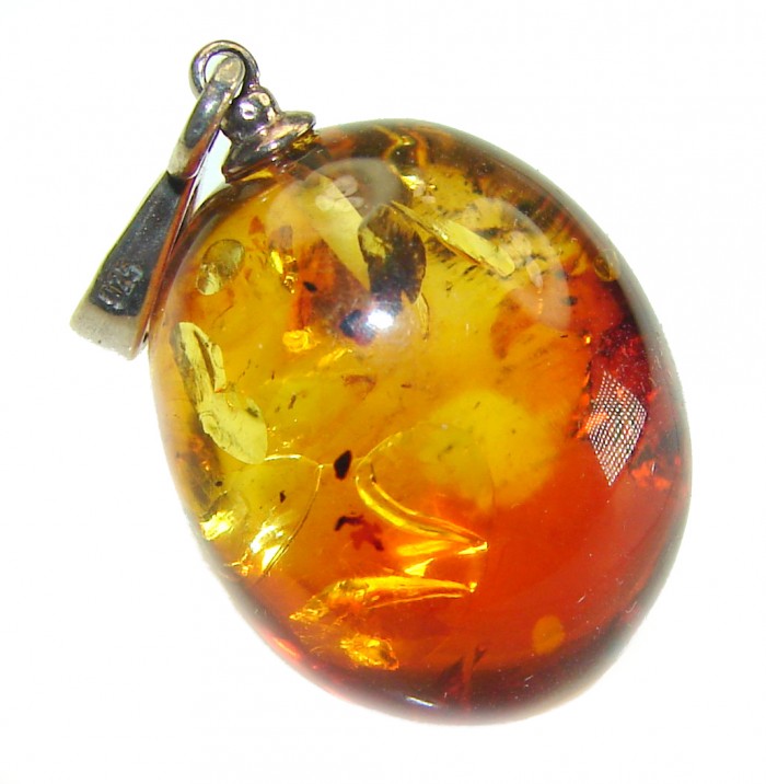 Vintage Beauty authentic Baltic Amber .925 Sterling Silver handcrafted pendant
