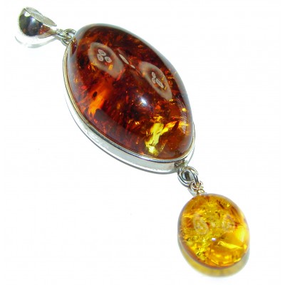 The best quality authentic Golden Baltic Amber .925 Sterling Silver handcrafted pendant