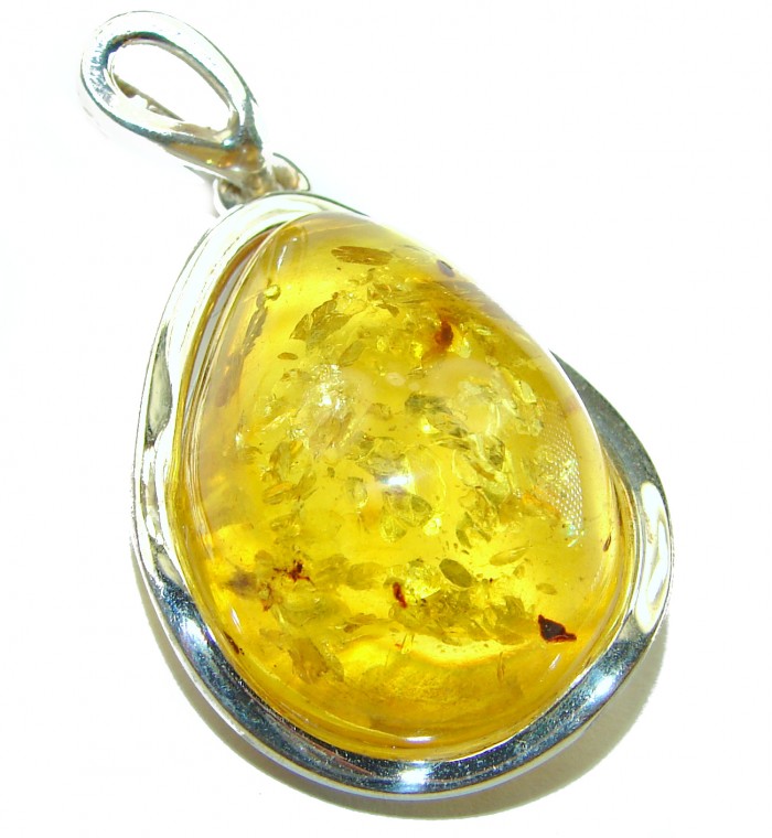 Vintage Beauty authentic Baltic Amber .925 Sterling Silver handcrafted pendant