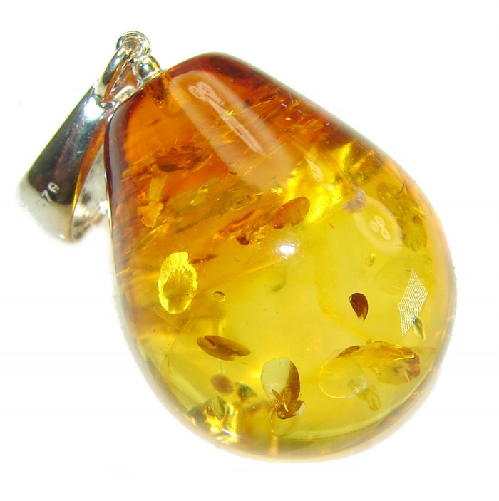 Vintage Beauty authentic Baltic Amber .925 Sterling Silver handcrafted pendant